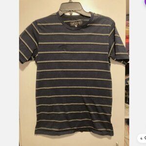 Rag & Bone Black Mens Navy Blue Black Gray Stripes Crew Neck T Shirt Top Size XS
